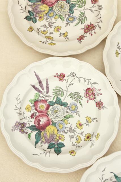 photo of Gainsborough floral Copeland Spode Great Britain vintage china dinner plates #2