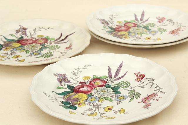 photo of Gainsborough floral Copeland Spode Great Britain vintage china dinner plates #4