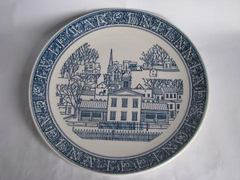 photo of Galena Illinois collector's blue & white souvenir plate, Civil War Centennial, 1961 #1