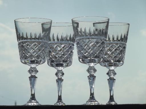 photo of Galway Rathmore cut crystal goblets, set of four red wine glasses #1