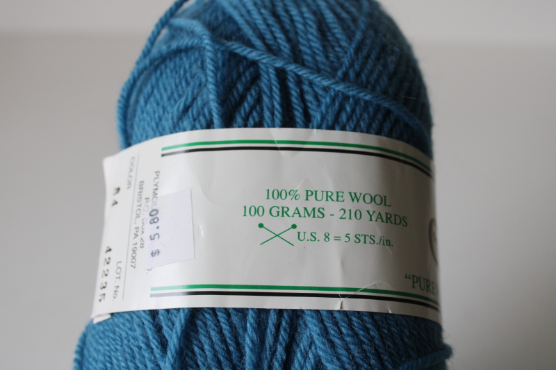 photo of Galway pure wool yarn ocean blue solid color worsted weight 100 grams skein  #2