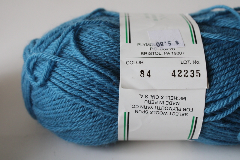 photo of Galway pure wool yarn ocean blue solid color worsted weight 100 grams skein  #3