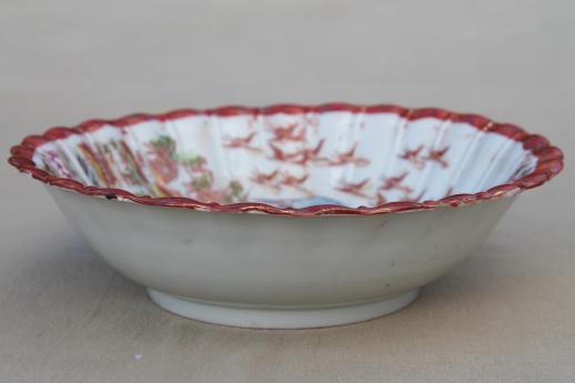 photo of Geisha girl china, vintage hand-painted Japan porcelain berry bowls fruit bowl set #5