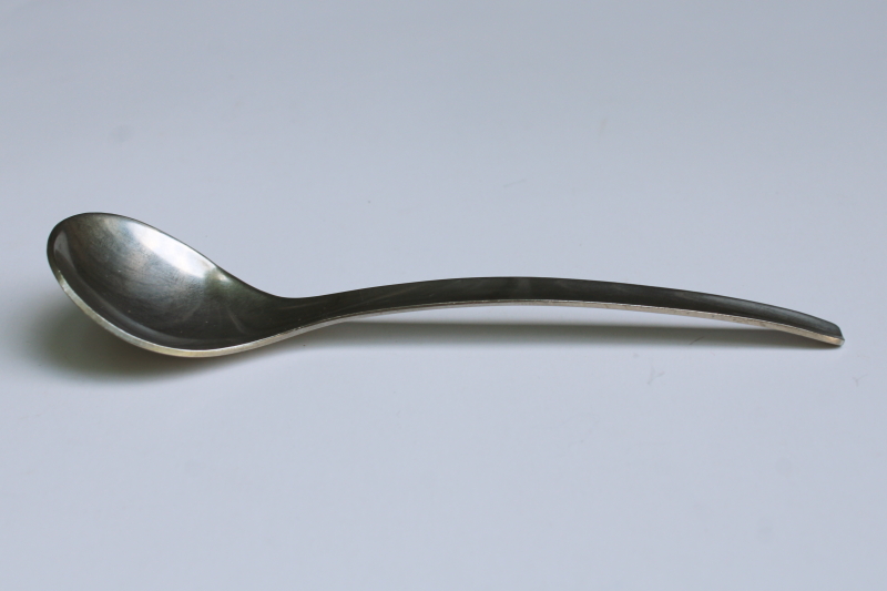 photo of Georg Jensen Denmark stainless spoon or ladle, Danish modern vintage flatware  #1