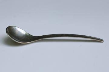 catalog photo of Georg Jensen Denmark stainless spoon or ladle, Danish modern vintage flatware 