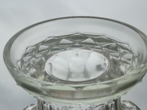 photo of Georgian Dominion pattern glass vase / punch bowl stand, vintage LE Smith #7