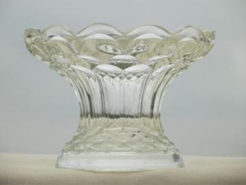 catalog photo of Georgian Dominion pattern glass vase / punch bowl stand, vintage LE Smith