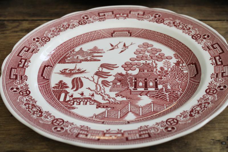 photo of Georgian series set of six Spode china dinner plates archive patterns cranberry red #11