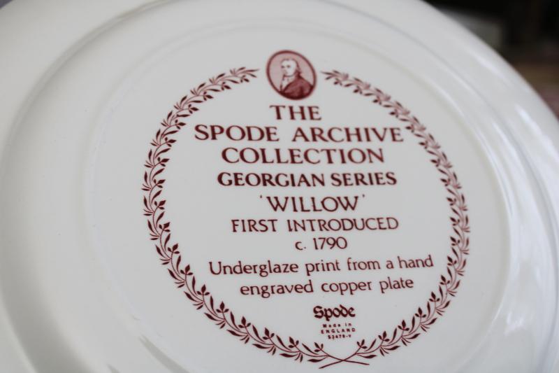 photo of Georgian series set of six Spode china dinner plates archive patterns cranberry red #12