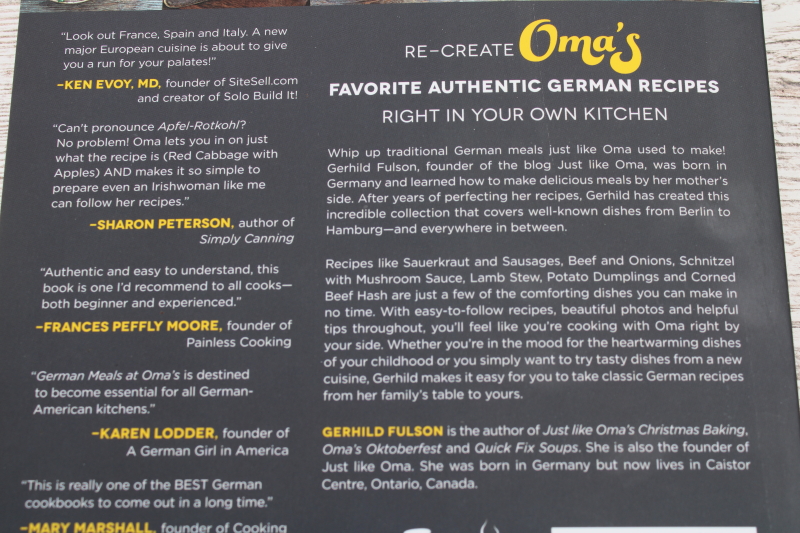 photo of German Meals at Oma's, home cooking of Germany cookbook Gerhild Fulson recipes & stories  #6