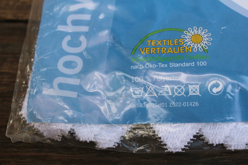 photo of German lace curtains one window valance & cafe panel new in package 90s vintage cottagecore #3