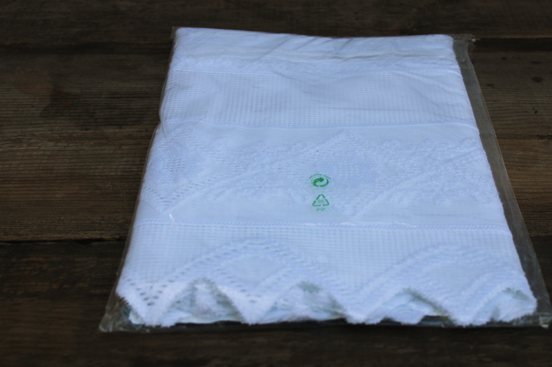 photo of German lace curtains one window valance & cafe panel new in package 90s vintage cottagecore #4