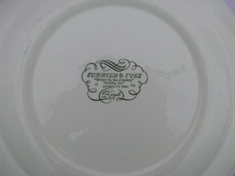 photo of Getting Ice vintage Currier and Ives china serving plate #2