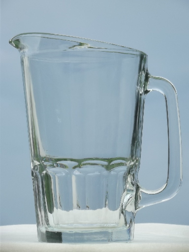 photo of Gibraltar Libbey glass pitcher, vintage restaurant ware glass pitcher #1