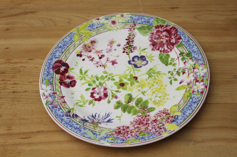photo of Gien France Millefleurs bright floral pattern salad or dessert plate, new never used #1