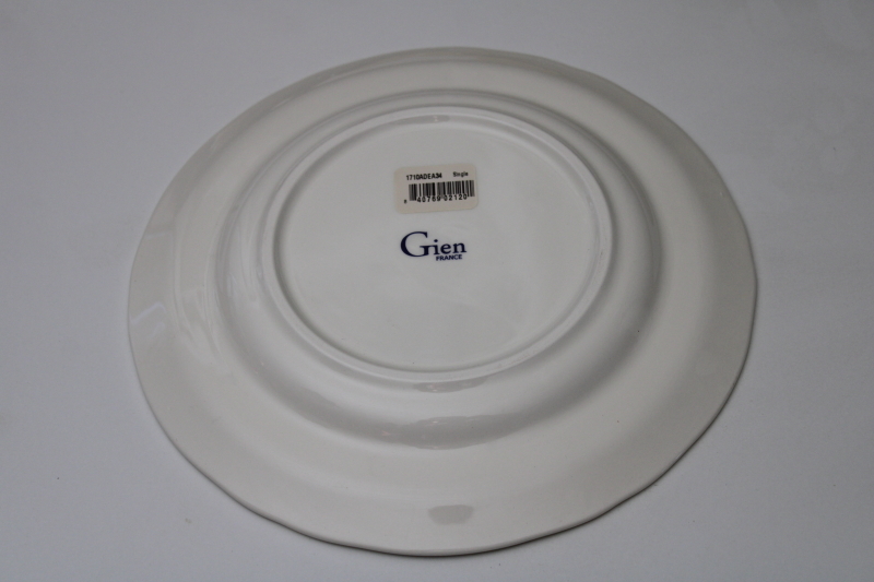 photo of Gien France Pont aux choux cream color plate w/ A monogram letter in blue, new never used #4