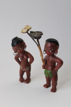 catalog photo of Gilner California pottery mid century vintage ceramic arts figurines happy cannibals Hawaiiana