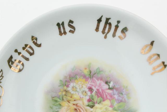 photo of Give Us This Day Our Daily Bread, turn of the century vintage painted china plate #3