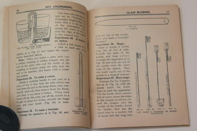 photo of Glass Blowing instruction book, antique Gilbert science kit booklet w/ steampunk vintage graphics #5