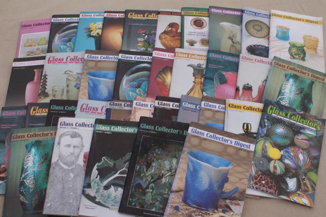 photo of Glass Collector's Digest magazine back issues lot, glassware identification & history #1