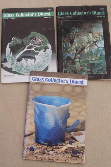 photo of Glass Collector's Digest magazine back issues lot, glassware identification & history #2