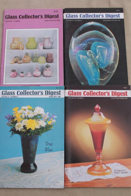 photo of Glass Collector's Digest magazine back issues lot, glassware identification & history #4