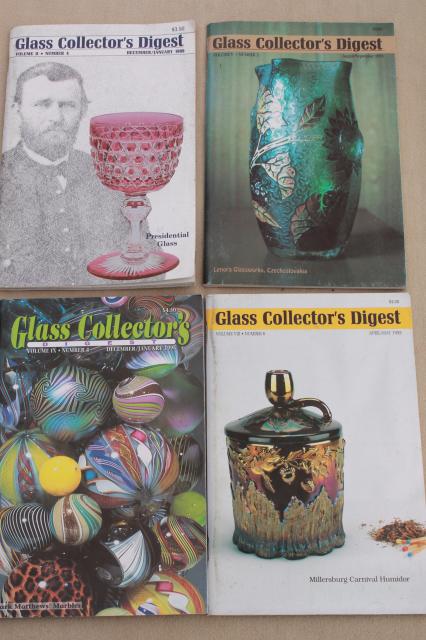 photo of Glass Collector's Digest magazine back issues lot, glassware identification & history #11