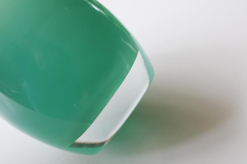 photo of Glassybaby Strength aqua green hand blown glass votive candle holder pre-triskelion #2