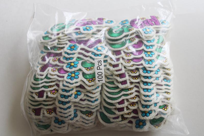 photo of Go Girl sticker badges, lot embroidered applique patches 1990s retro girl power #1