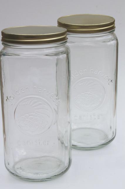 photo of Golden Harvest glass mason jar canisters, half-gallon canister jars w/ lids #1