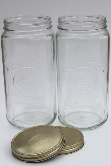 photo of Golden Harvest glass mason jar canisters, half-gallon canister jars w/ lids #2
