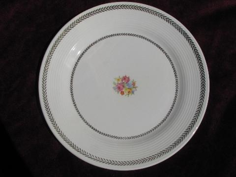 photo of Golden Princess vintage American Limoges china dishes, floral w/laurel #3