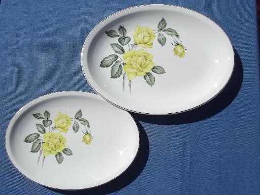 photo of Golden Scepter yellow rose floral Paden City china dinnerware for 12 #6