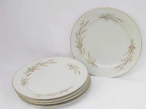 photo of Golden harvest wheat Fine China - Japan, set 6 vintage dinner plates #1