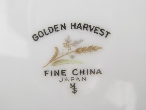 photo of Golden harvest wheat Fine China - Japan, set 6 vintage dinner plates #4