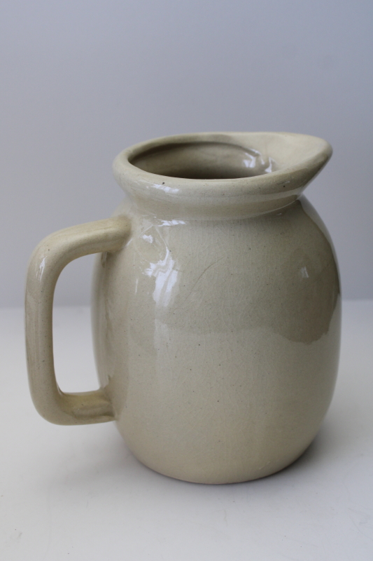 photo of Good Luck kitchen witch print stoneware pottery pitcher, 1980s vintage  #5