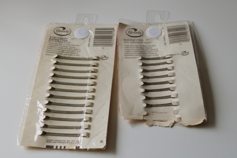 photo of Goody Stay Tight barrettes in packages vintage 1975, long & short sizes  #3