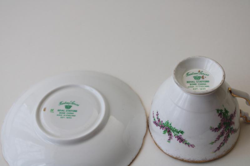 photo of Gordon Scots clan tartan series tea cup & saucer, vintage Royal Stafford England china #5