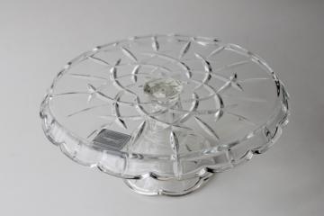 catalog photo of Gorham Lady Anne cake stand, heavy crystal cake plate, mint condition w/ label