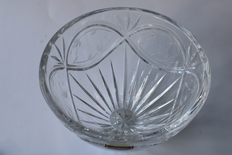 photo of Gorham label fine crystal bowl or candy dish Victoria's Garden pattern, made in Poland #2