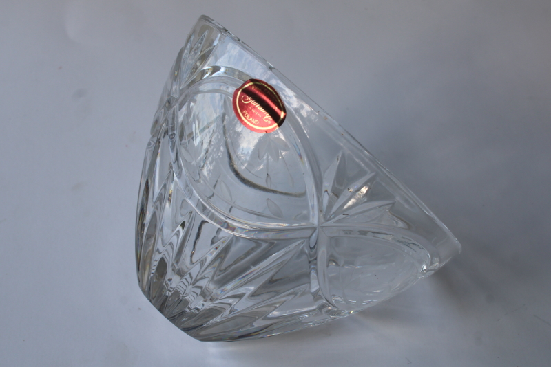 photo of Gorham label fine crystal bowl or candy dish Victoria's Garden pattern, made in Poland #3