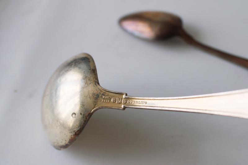 photo of Gorham sterling silver Etruscan pattern vintage 1913, round bowl serving spoon, teaspoon #3