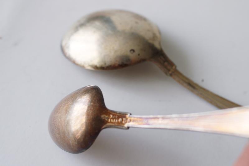 photo of Gorham sterling silver Etruscan pattern vintage 1913, round bowl serving spoon, teaspoon #4