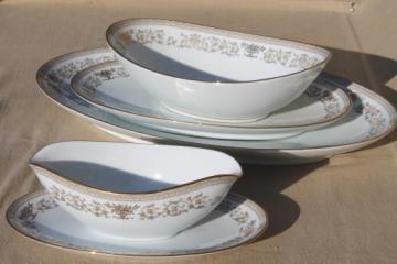 catalog photo of Gracelyn Noritake china serving pieces, huge platter etc. vintage Noritake dinnerware lot