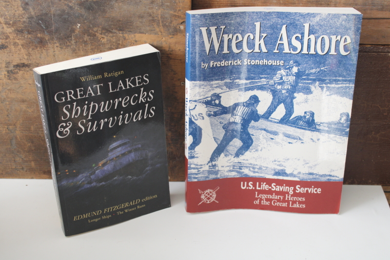 photo of Great Lakes stories of lighthouses, ships and shipwrecks, sailing true adventure, small press books lot  #2