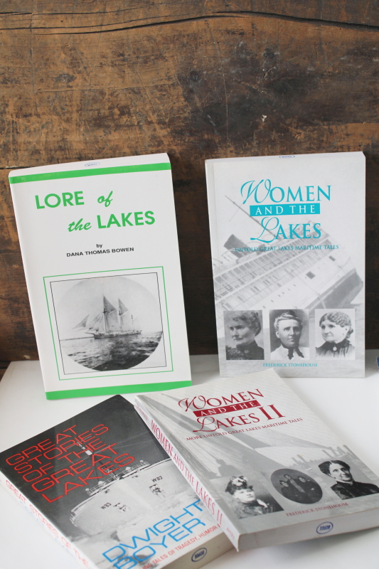 photo of Great Lakes stories of lighthouses, ships and shipwrecks, sailing true adventure, small press books lot  #4
