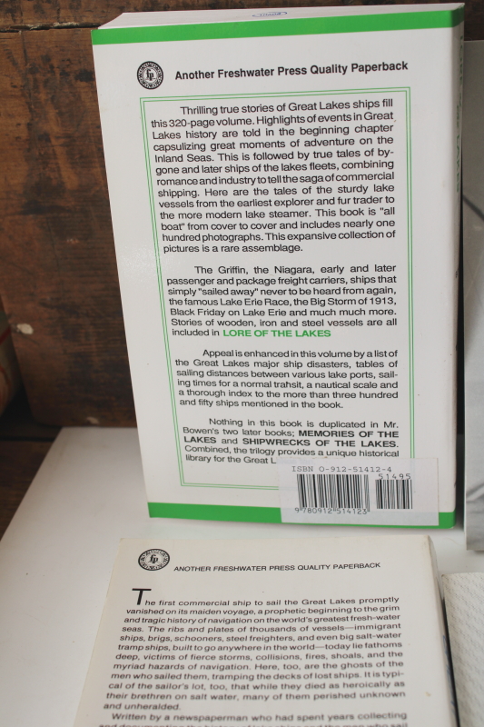 photo of Great Lakes stories of lighthouses, ships and shipwrecks, sailing true adventure, small press books lot  #5