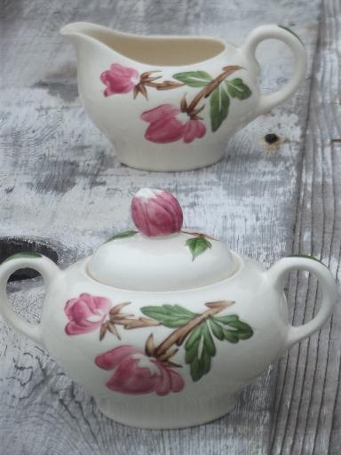photo of Green Arbor Continental Kilns vintage pottery tea pot cream sugar jam set #12
