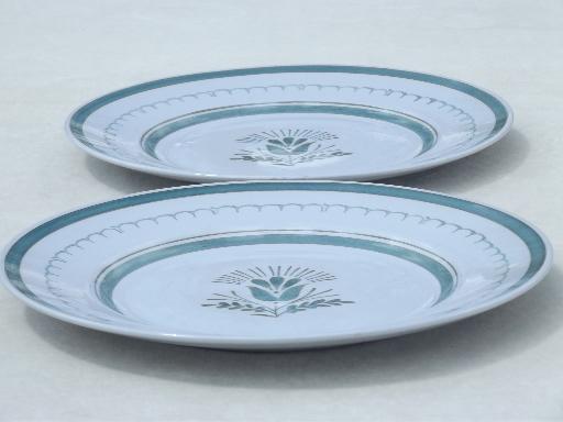 photo of Green Thistle pattern vintage Arabia of Finland dinner plates  #2