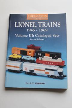 catalog photo of  Greenberg's Guide to Lionel Trains 1945 to 1969 Volume III Cataloged Sets 1990s vintage book 